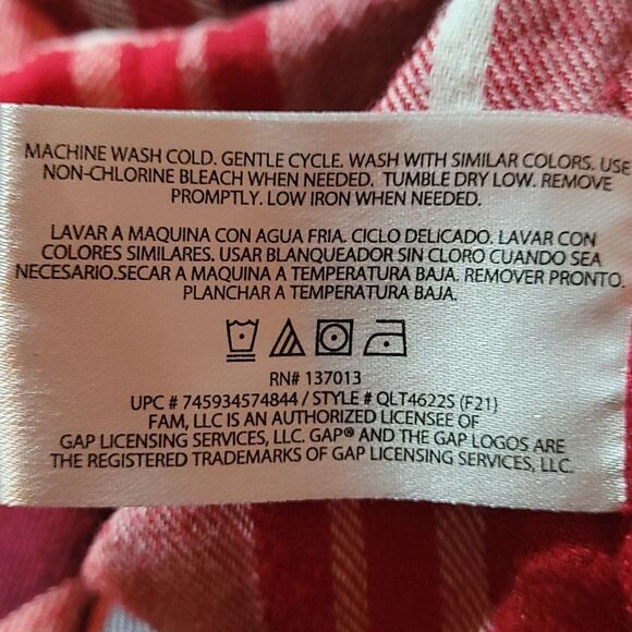 Gap red plaid women's long sleeve button up shirt - Picture 6 of 6